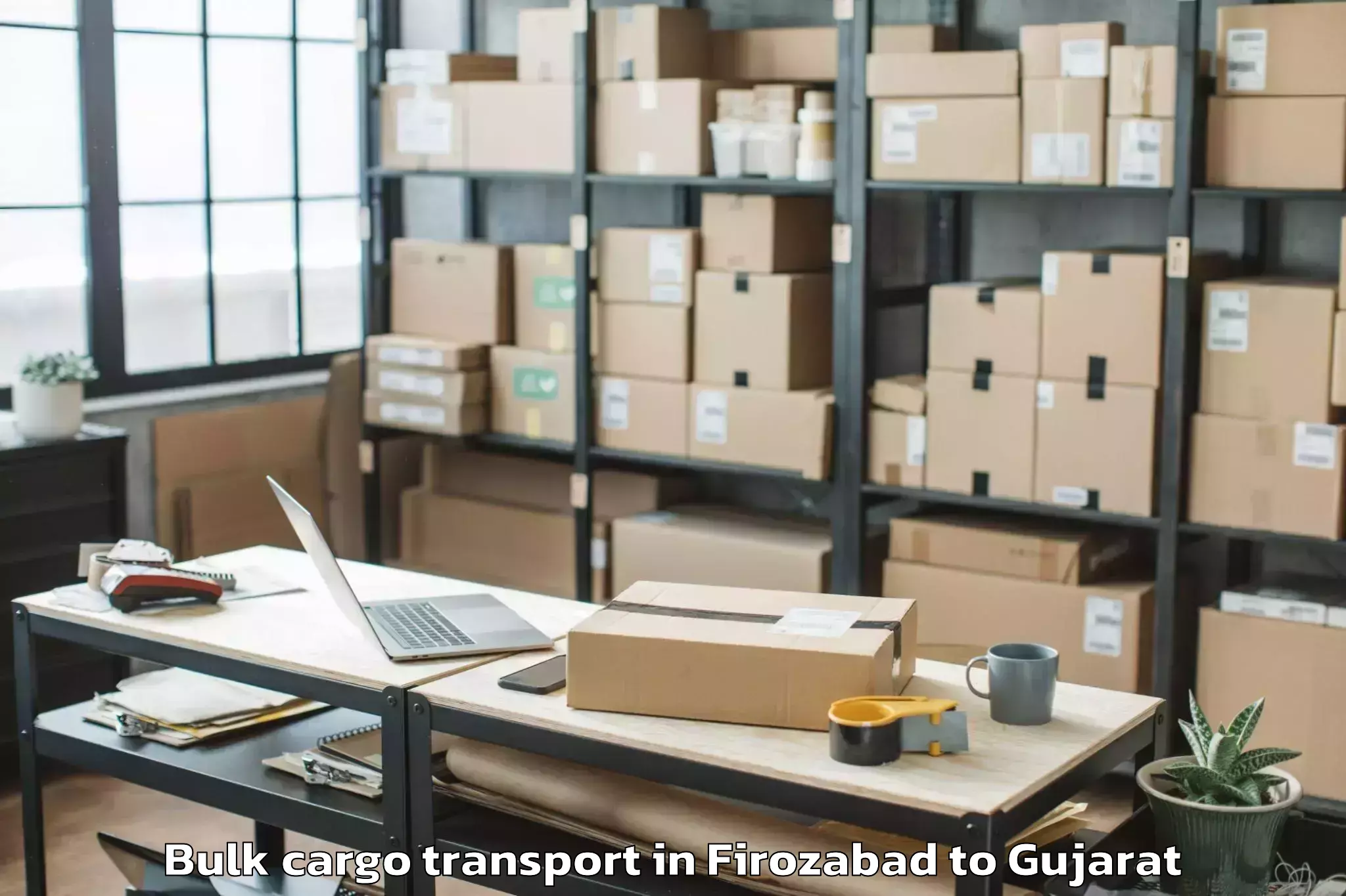 Hassle-Free Firozabad to Kandla Bulk Cargo Transport